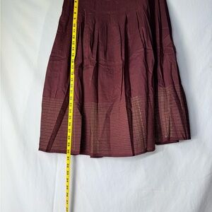 LOFT Pleated A-Line Midi Skirt in Rose Mauve